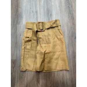SPORTMAX Camel Tan Belted Wrap Style Mini Skirt Size 2